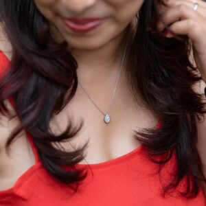 Mahima – Pear-Cut Diamond Pendant with a Radiant Center.