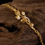 Ruvari Lavanya Bracelet – Elegant Gold Floral Bracelet with Diamond Accents