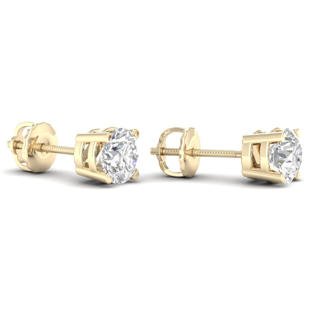 Ruvari Aranya Spark – Brilliant Solitaire Diamond Studs for Everyday Glam.
