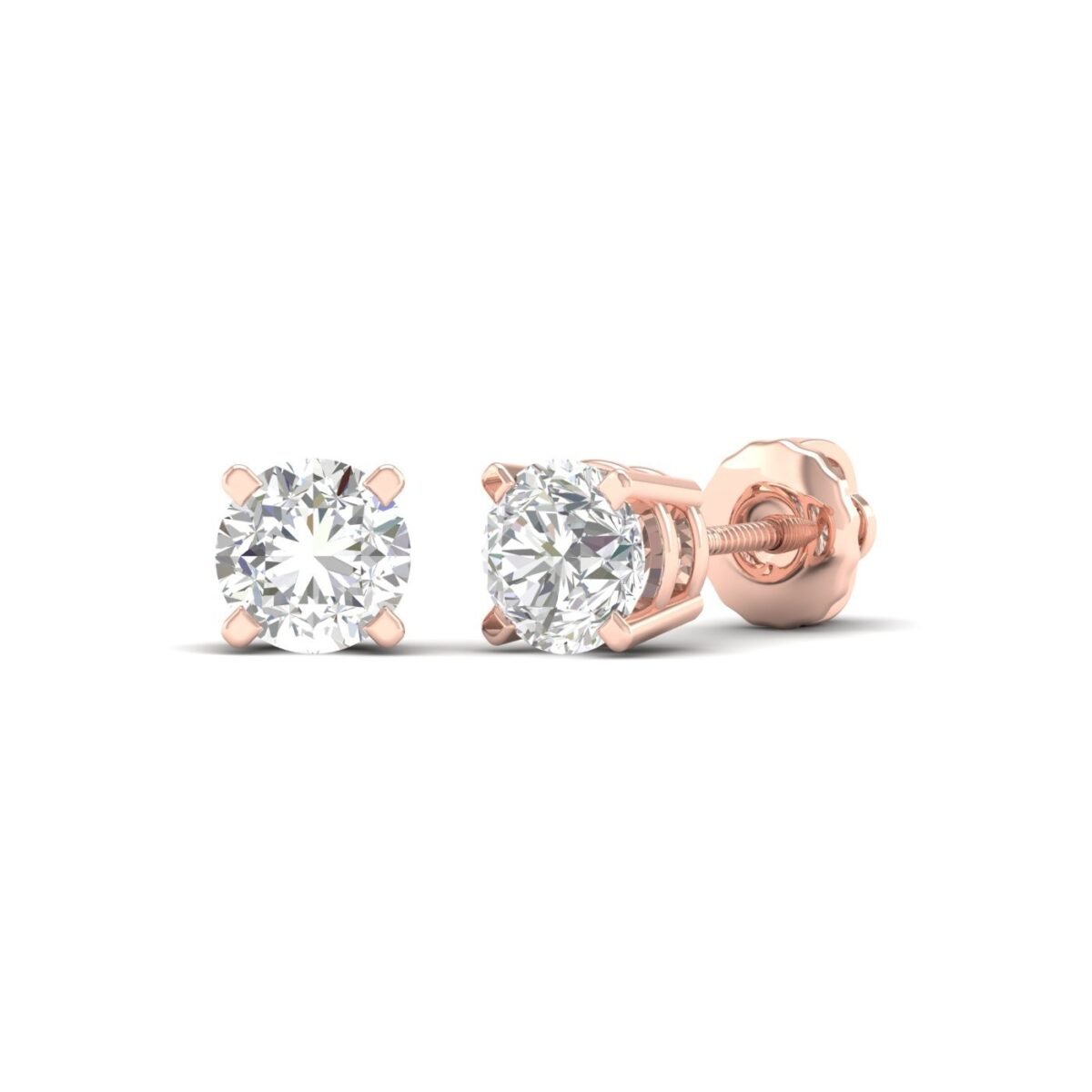 Ruvari Avira Prestige – Timeless Solitaire Diamond Studs for Effortless Shine.