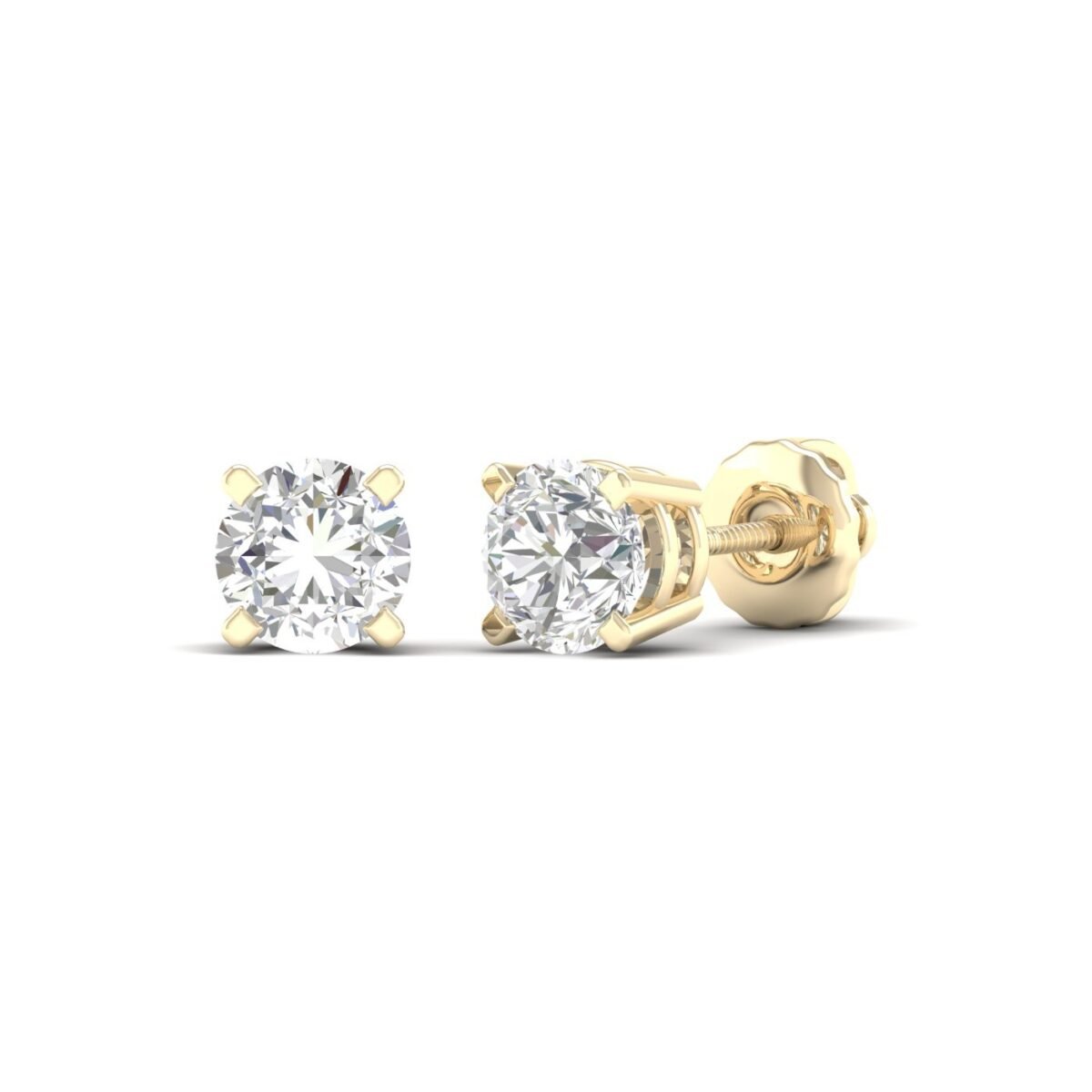 Ruvari Avira Prestige – Timeless Solitaire Diamond Studs for Effortless Shine.