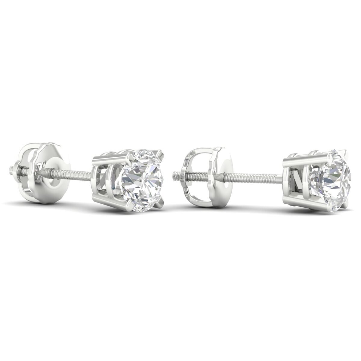 Ruvari Avira Prestige – Timeless Solitaire Diamond Studs for Effortless Shine.