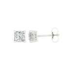 Ruvari Evara Brilliance – Radiant-Cut Diamond Stud Earrings with a Mesmerizing Glow.