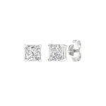 Ruvari Evara Brilliance – Radiant-Cut Diamond Stud Earrings with a Mesmerizing Glow.