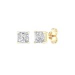 Ruvari Evara Brilliance – Radiant-Cut Diamond Stud Earrings with a Mesmerizing Glow.
