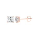 Ruvari Evara Brilliance – Radiant-Cut Diamond Stud Earrings with a Mesmerizing Glow.