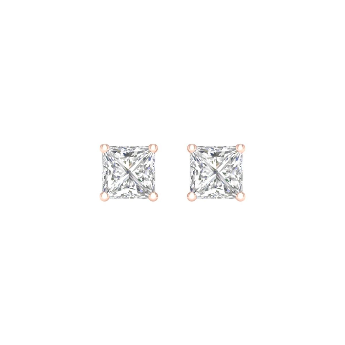 Ruvari Evara Brilliance – Radiant-Cut Diamond Stud Earrings with a Mesmerizing Glow.