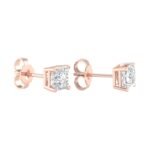Ruvari Evara Brilliance – Radiant-Cut Diamond Stud Earrings with a Mesmerizing Glow.