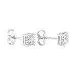Ruvari Evara Brilliance – Radiant-Cut Diamond Stud Earrings with a Mesmerizing Glow.
