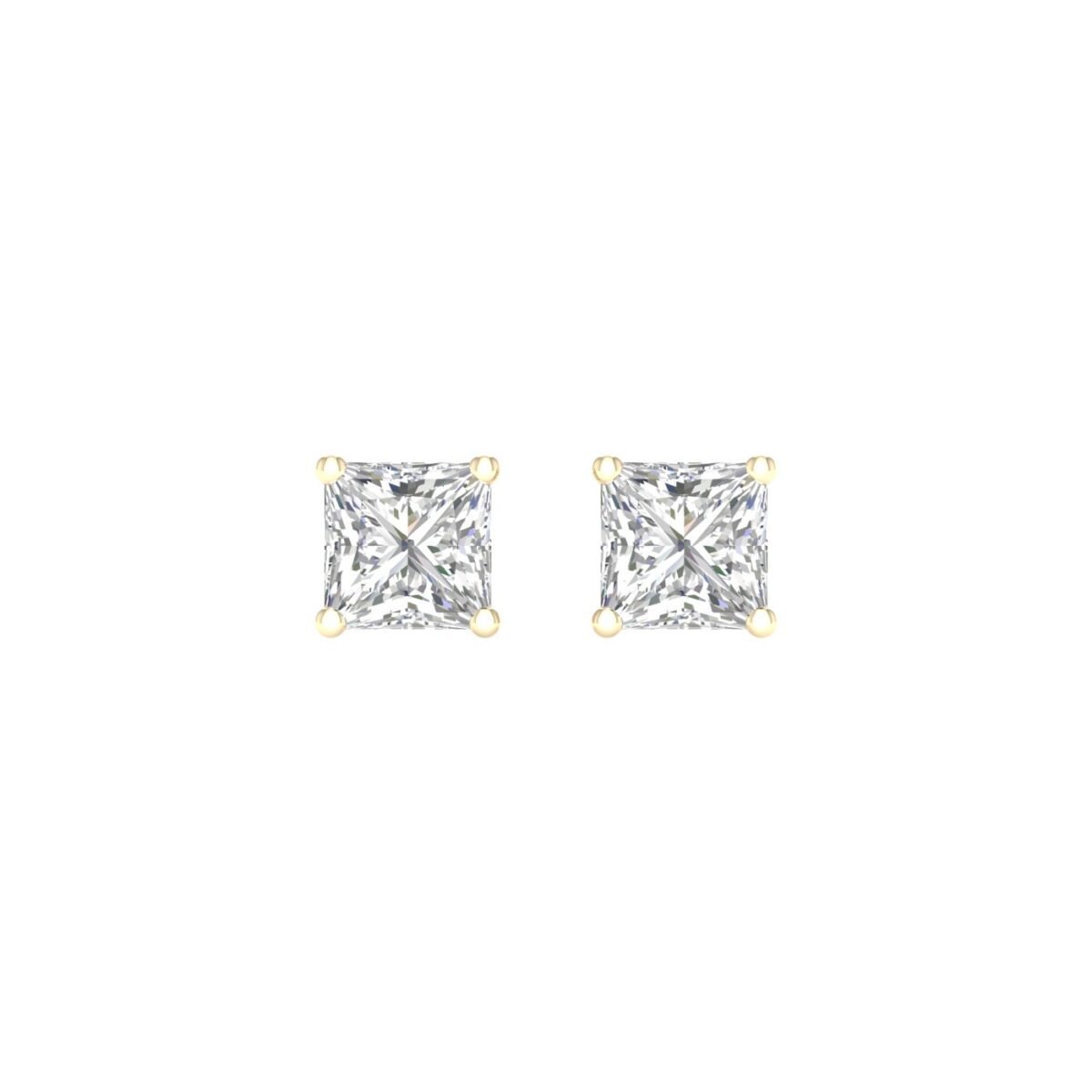 Ruvari Evara Brilliance – Radiant-Cut Diamond Stud Earrings with a Mesmerizing Glow.