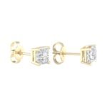 Ruvari Evara Brilliance – Radiant-Cut Diamond Stud Earrings with a Mesmerizing Glow.