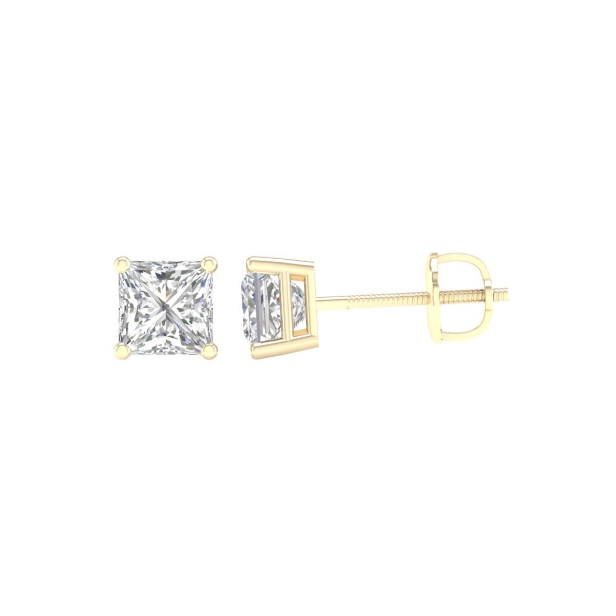 Ruvari Evara Brilliance – Radiant-Cut Diamond Stud Earrings with a Mesmerizing Glow.