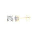 Ruvari Evara Brilliance – Radiant-Cut Diamond Stud Earrings with a Mesmerizing Glow.