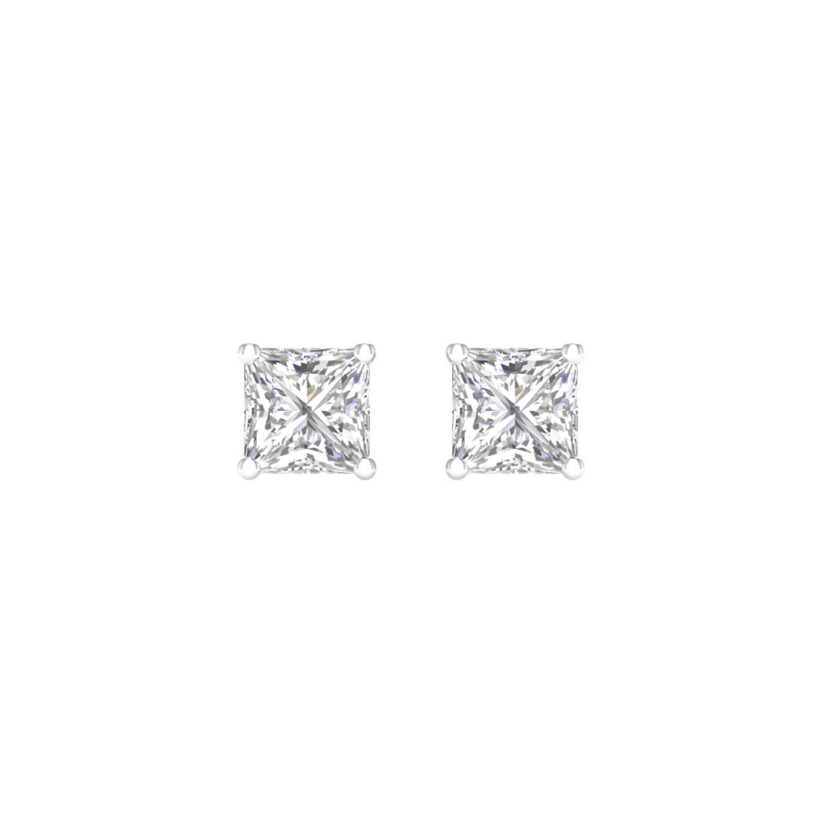 Ruvari Evara Brilliance – Radiant-Cut Diamond Stud Earrings with a Mesmerizing Glow.