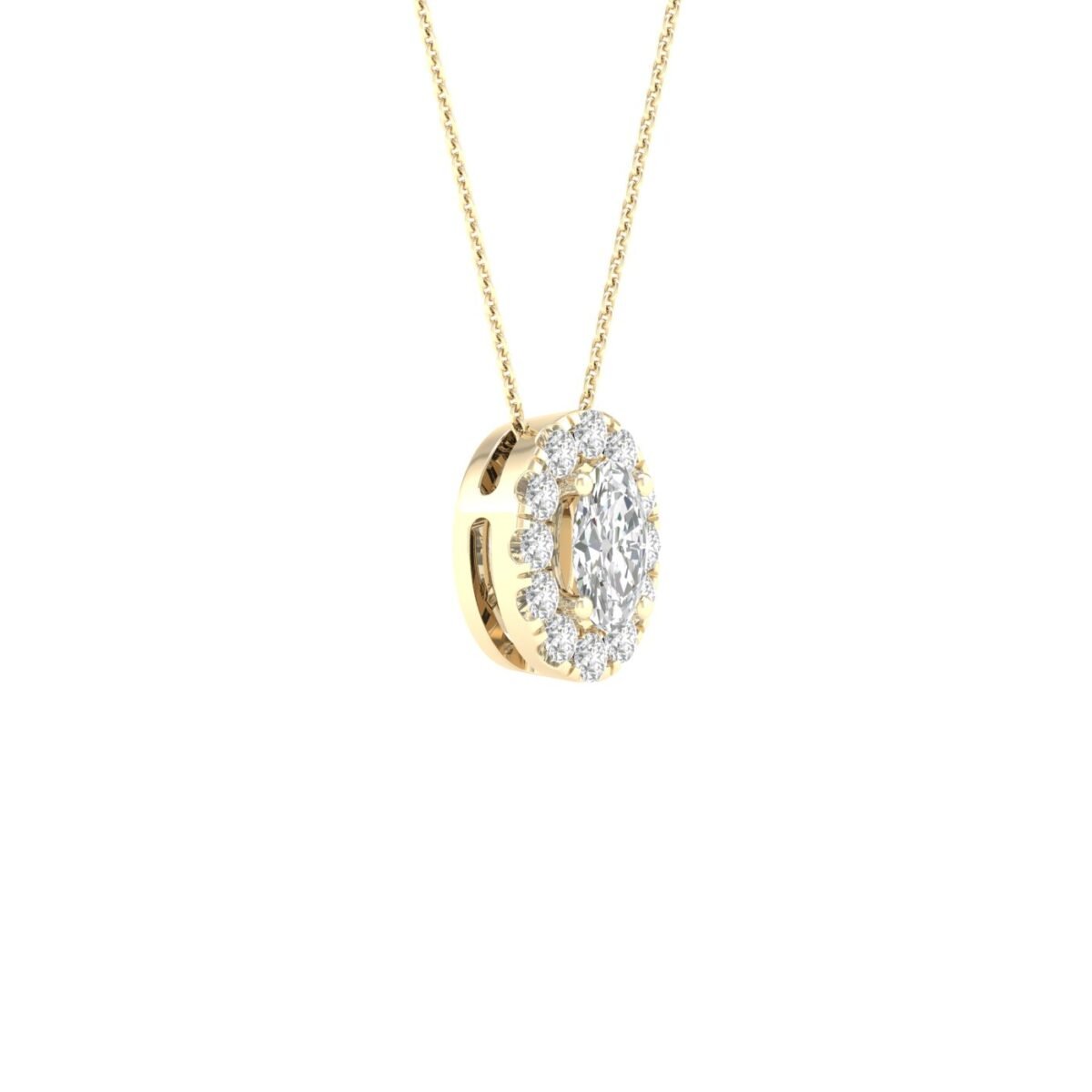 Ruvari Ishira Luxe – Oval-Cut Diamond Pendant for a Graceful Statement.