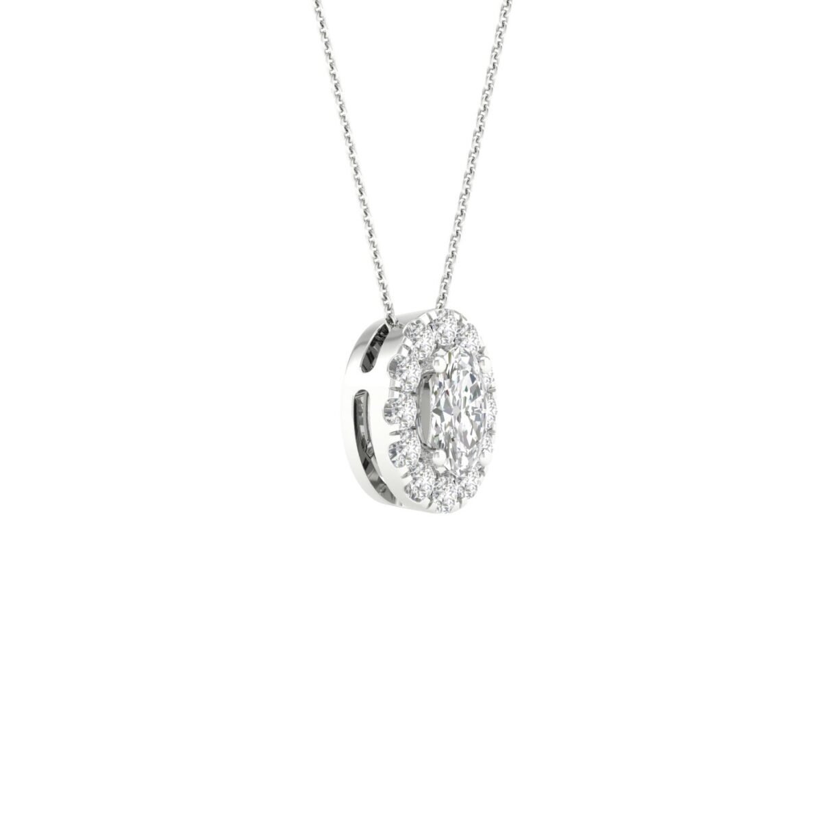 Ruvari Ishira Luxe – Oval-Cut Diamond Pendant for a Graceful Statement.
