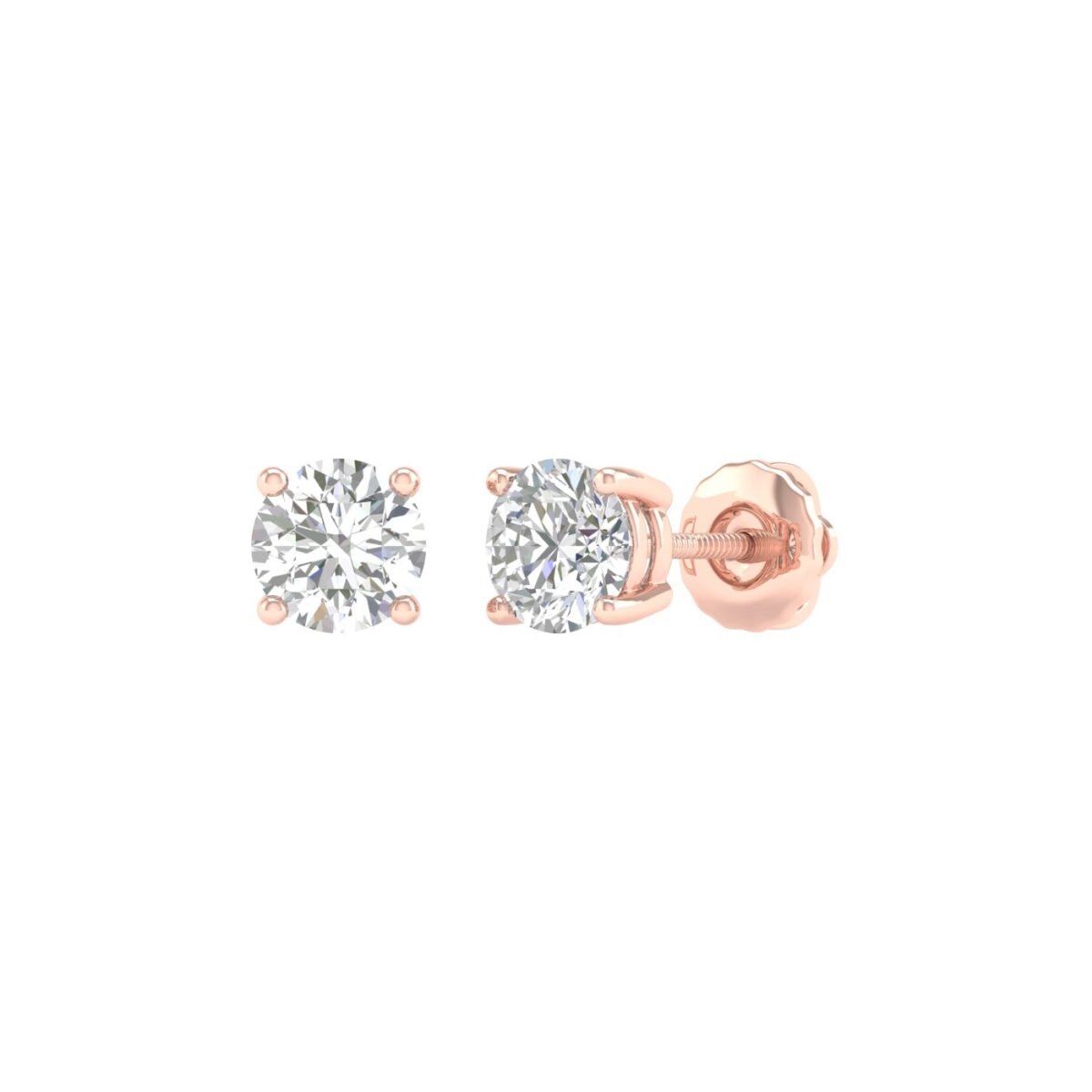 Ruvari Neyara Essence – Round-Cut Diamond Studs That Shine with Perfection.