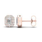 Ruvari Samriddhi – Emerald-Cut Diamond Earrings with a Regal Halo.