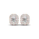 Ruvari Samriddhi – Emerald-Cut Diamond Earrings with a Regal Halo.