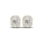 Ruvari Samriddhi – Emerald-Cut Diamond Earrings with a Regal Halo.