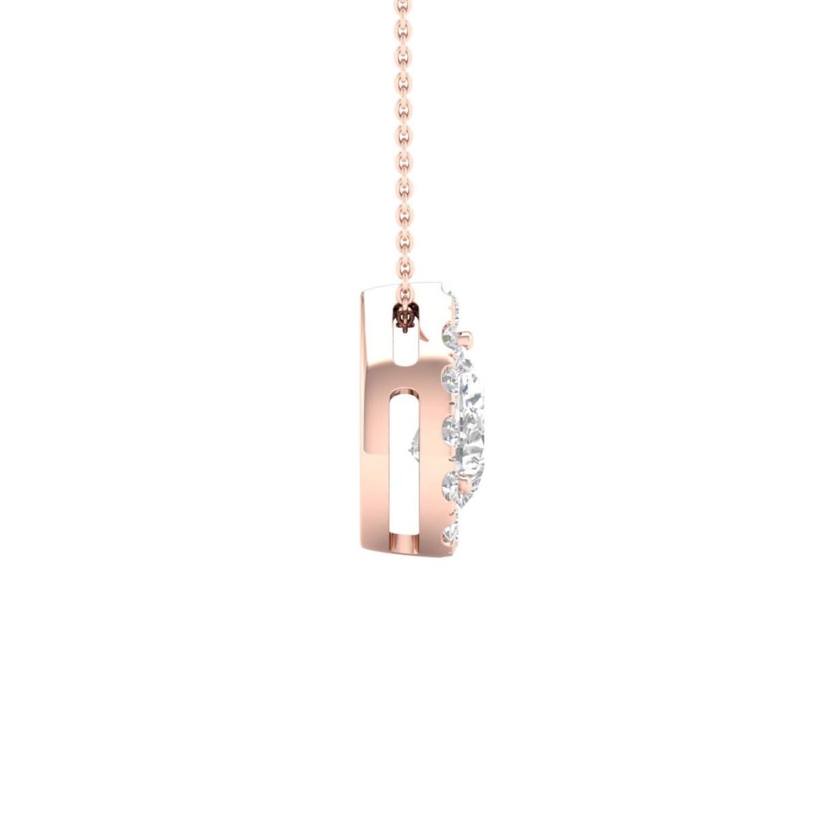 Mahima – Pear-Cut Diamond Pendant with a Radiant Center.