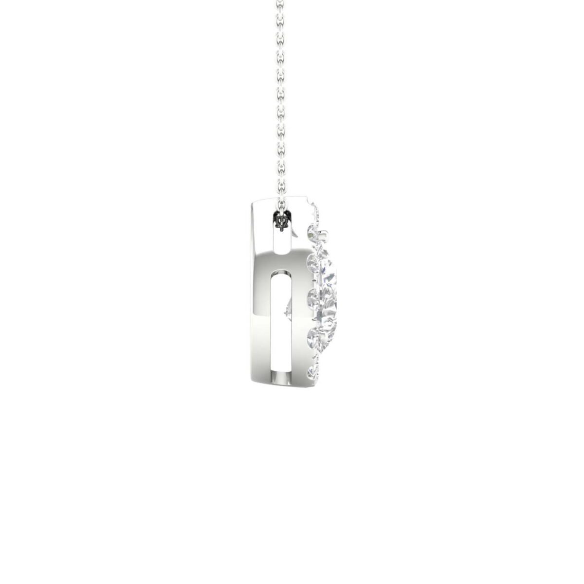 Mahima – Pear-Cut Diamond Pendant with a Radiant Center.