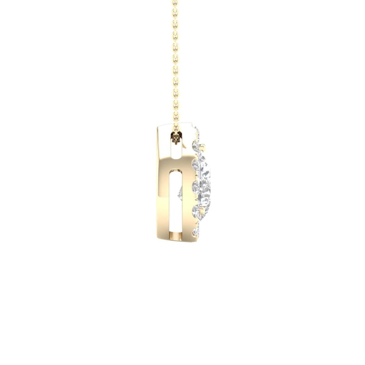 Mahima – Pear-Cut Diamond Pendant with a Radiant Center.