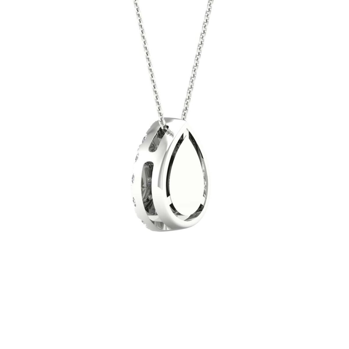 Mahima – Pear-Cut Diamond Pendant with a Radiant Center.
