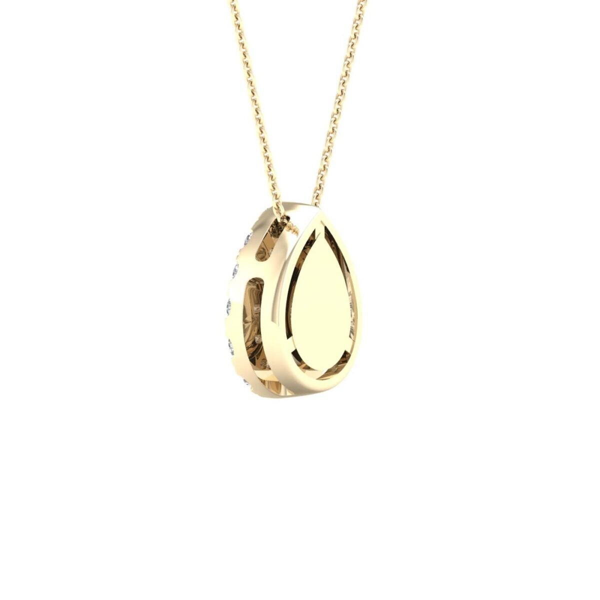 Mahima – Pear-Cut Diamond Pendant with a Radiant Center.