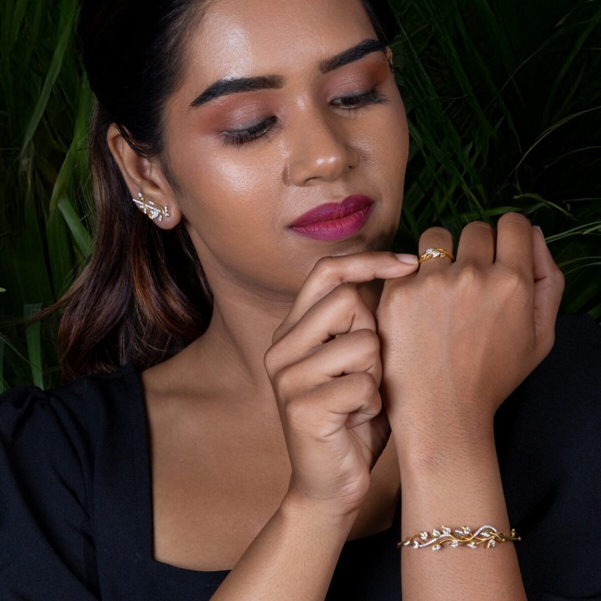 Ruvari Kalpana Earrings – Vine Earrings with Lab-Grown Diamonds