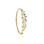 Ruvari Kalpavalli Bracelet – Gold Vine leaf -Inspired Diamond Bracelet for Graceful Elegance