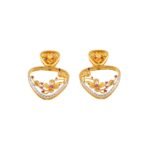 Ruvari Manika Earrings – Exquisite Gold Floral Earrings with Ruby and Diamond Accents