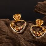 Ruvari Manika Earrings – Exquisite Gold Floral Earrings with Ruby and Diamond Accents